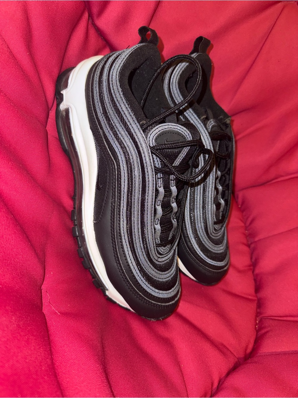 Black and Reflective Grey Wave Sneakers